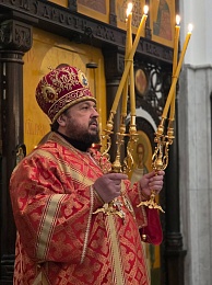 Епископ Несвижский Авксентий совершил Литургию в храме преподобной Евфросинии Полоцкой города Минска